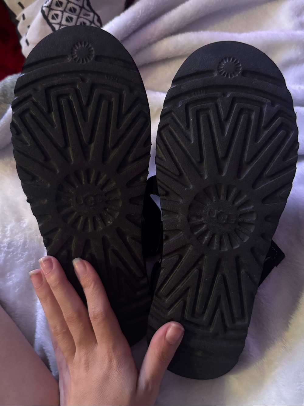 UGG Black Suede Back-Strap Slip-On Mules - Picture 3 of 4